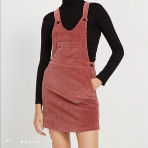Corduroy Pinafore in Pale Red